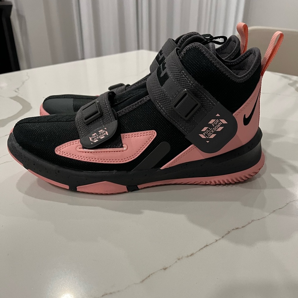 Nike Air Lebron Lockdown Pink Black Athletic Sneakers